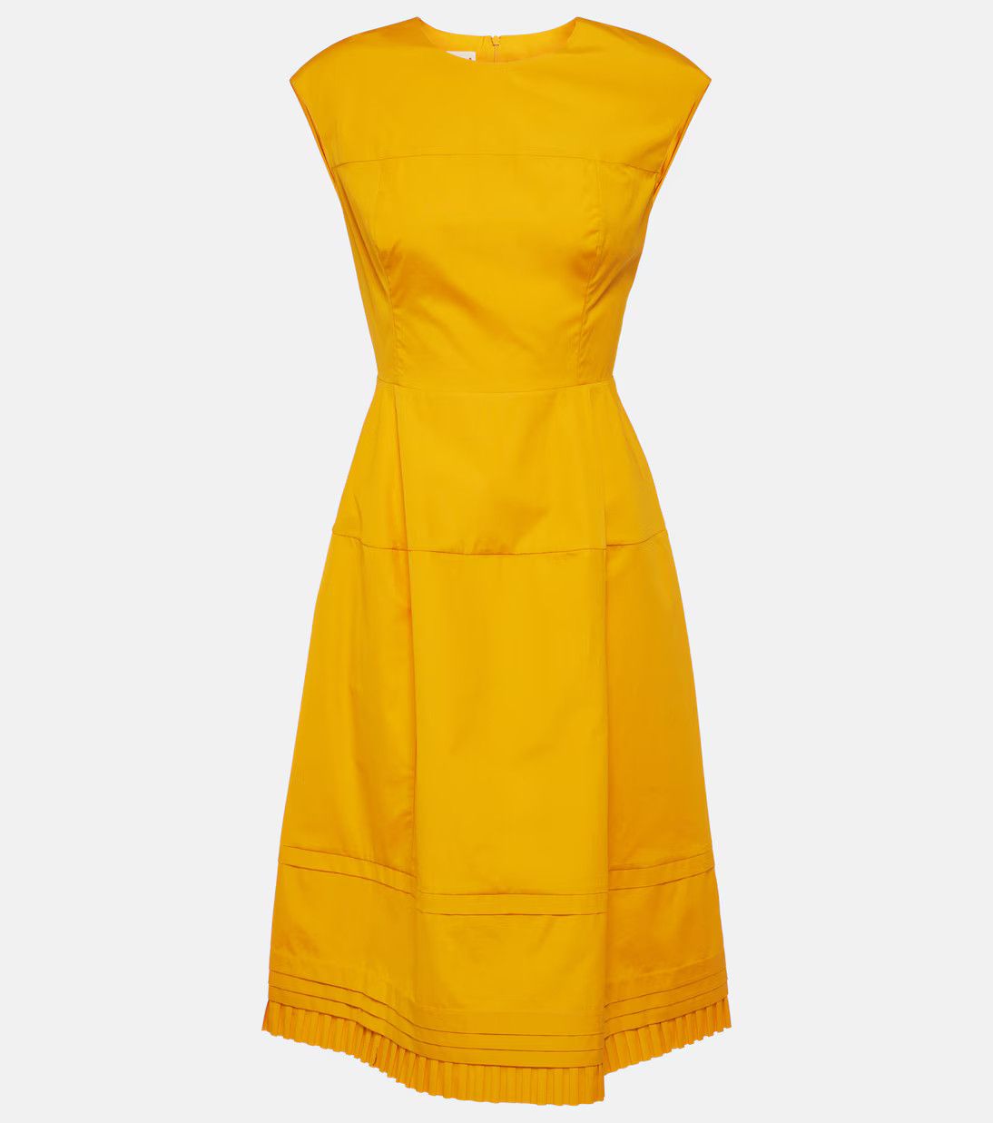 Marni o1w1db10125 Pleated Cotton Midi Dress in Light Orange Size M / US 6-8 / IT 42-44 - 1 Thumbnail