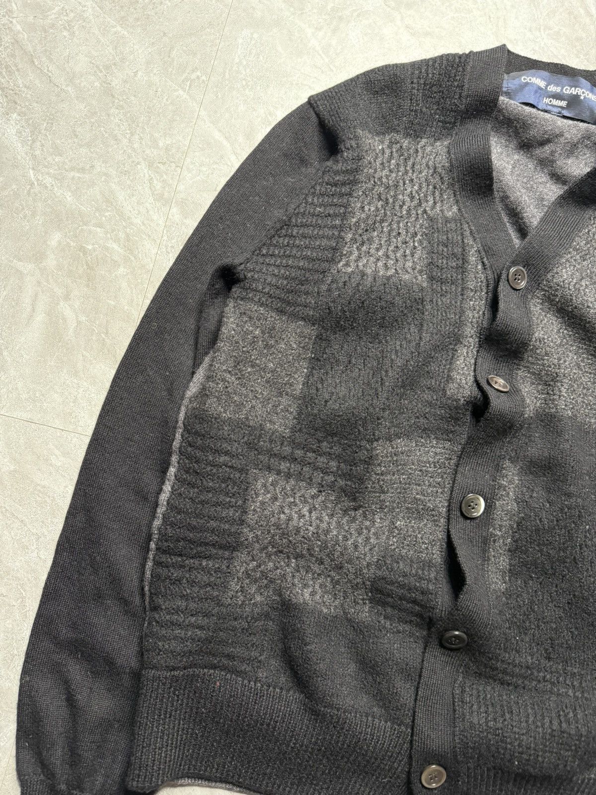 Comme des Garcons Homme CDG Homme A/W 18 Knit Patchwork Detail Cardigan Size US M / EU 48-50 / 2 - 3 Thumbnail