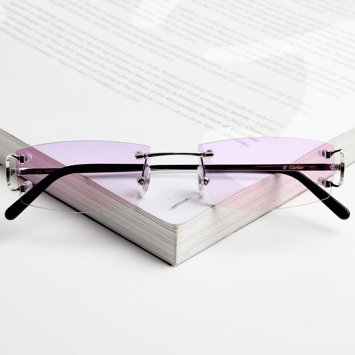 Cartier CARTIER CT0092O 002 TWILIGHT MAUVE SUNGLASSES Size ONE SIZE - 6 Thumbnail