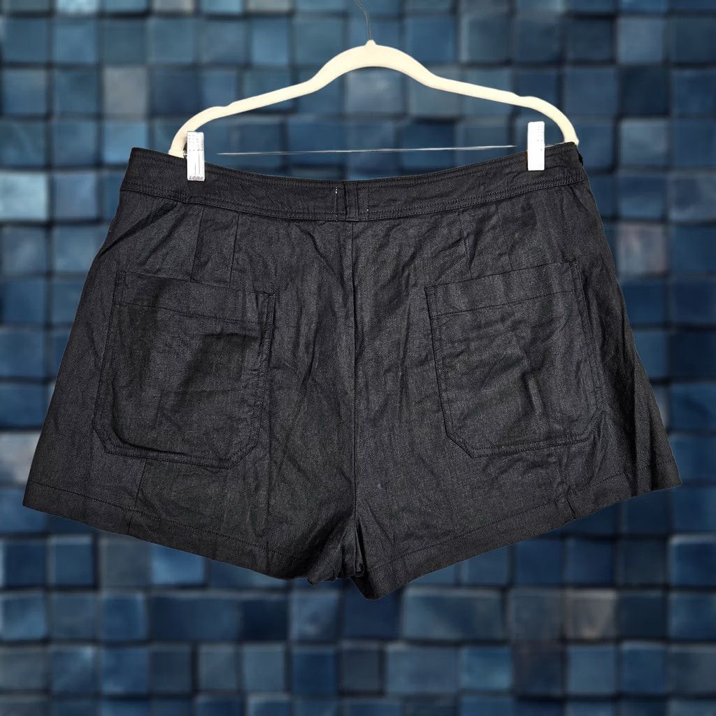 Anthropologie Maeve Anthropologie Womens Black Linen Shorts Size 34 Casual Pull On Button Pockets Stretch Regular Vintage No Size 24" / US 00 / IT 34 - 1 Thumbnail