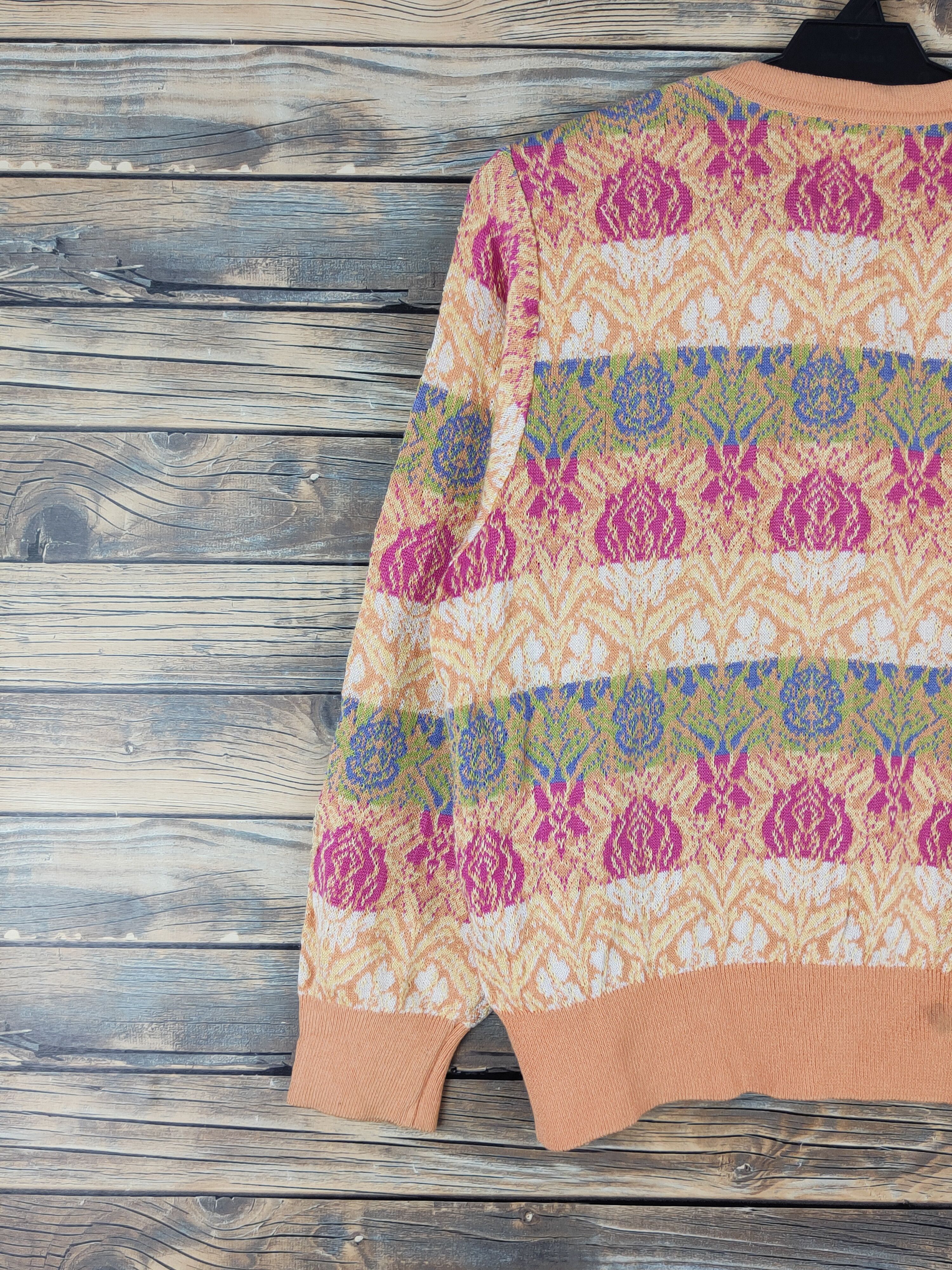 Homespun Knitwear × Japanese Brand Madam Puel Orange Knitwear Cardigan #W1433 Size M / US 6-8 / IT 42-44 - 8 Thumbnail