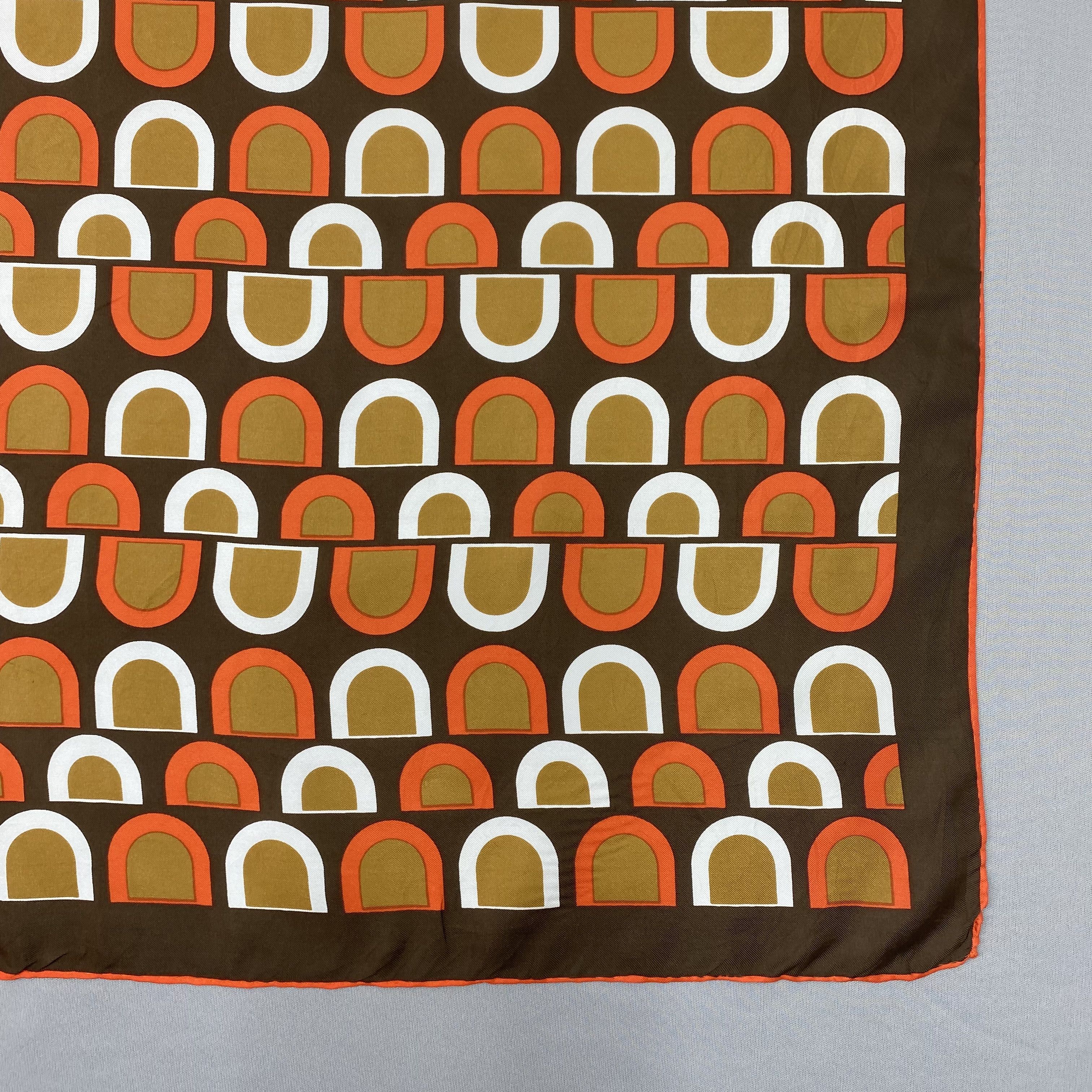 Vintage Retro Geometric SILK Scarf Twill Stole Wraps Scarves