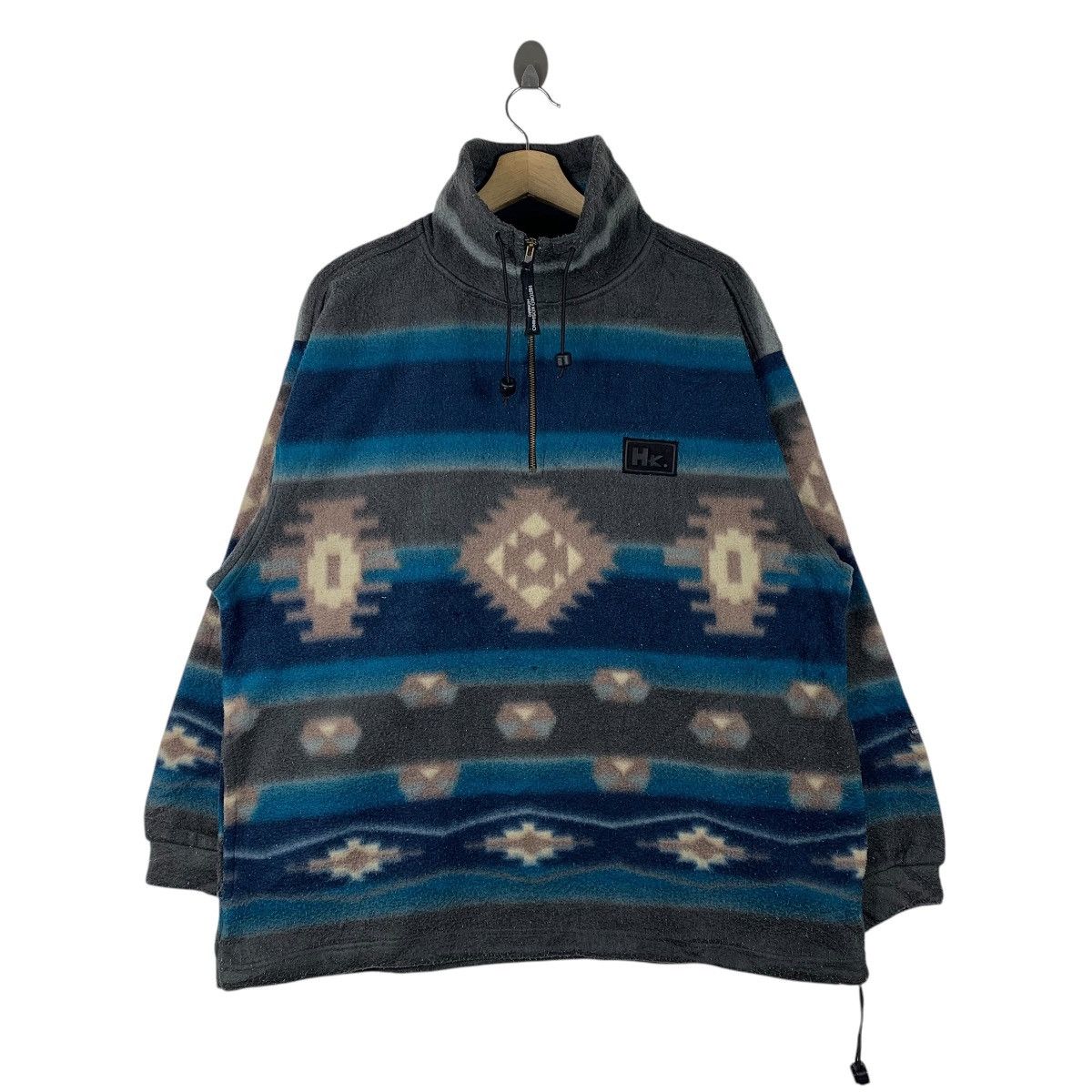 Hiroko Koshino Homme HIROKO KOSHINO Homme Navajo Native Half Zipper Sweatshirt Size US M / EU 48-50 / 2 - 1 Thumbnail