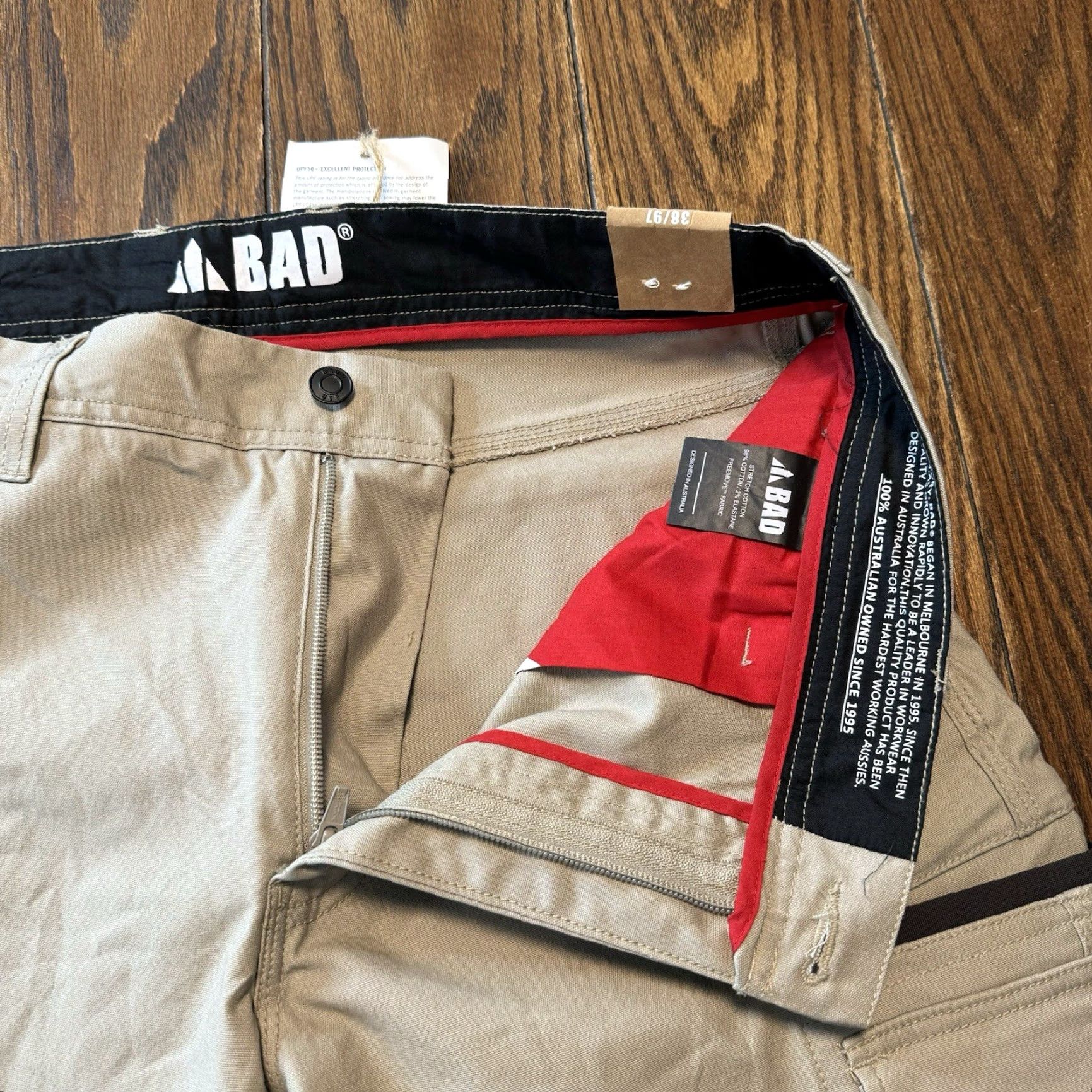 Vintage Bad Attitude Straight Pants Khaki Workwear 38x34 Men Regular Beige Canvas Dress Pants Front Flat 38x34 New Australian Owned Size US 38 / EU 54 - 4 Thumbnail