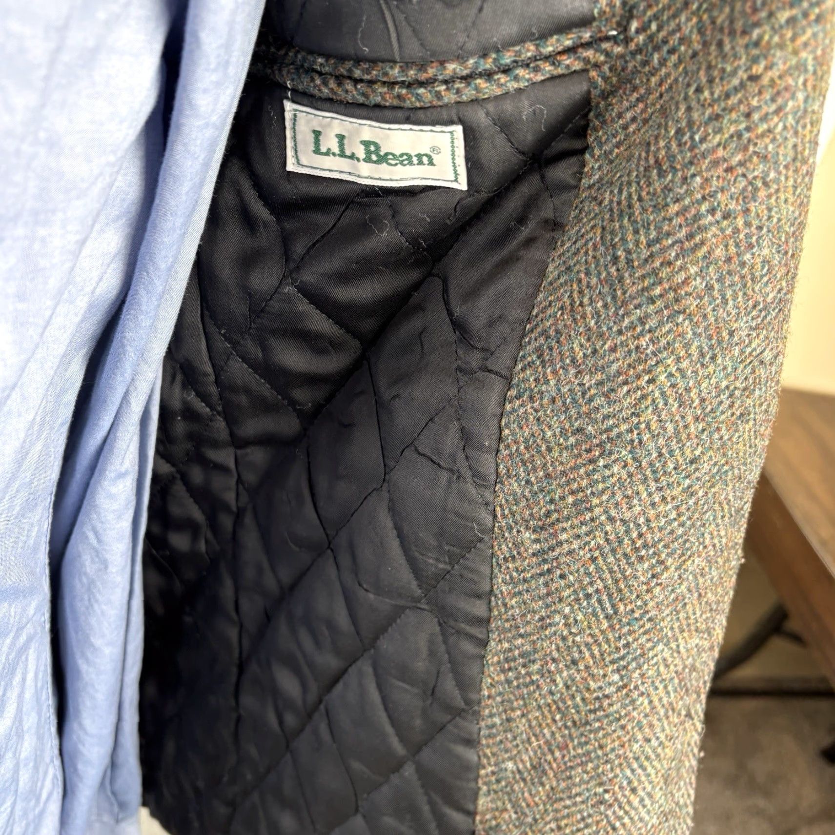 Vintage VINTAGE L.L. Bean Blazer Jacket Womens 4 Petite Wool Tweed Quilted Insulated 90s Size S / US 4 / IT 40 - 6 Thumbnail