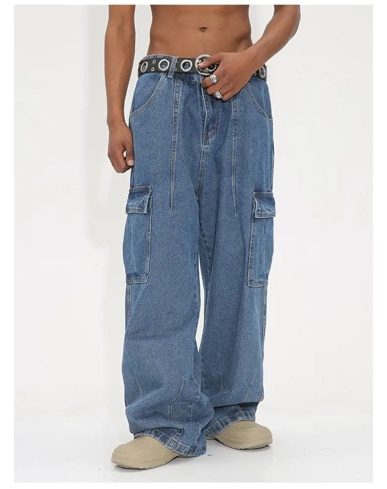 Japanese Brand × Jean Blue Baggy Cargo Denim Jeans | Grailed