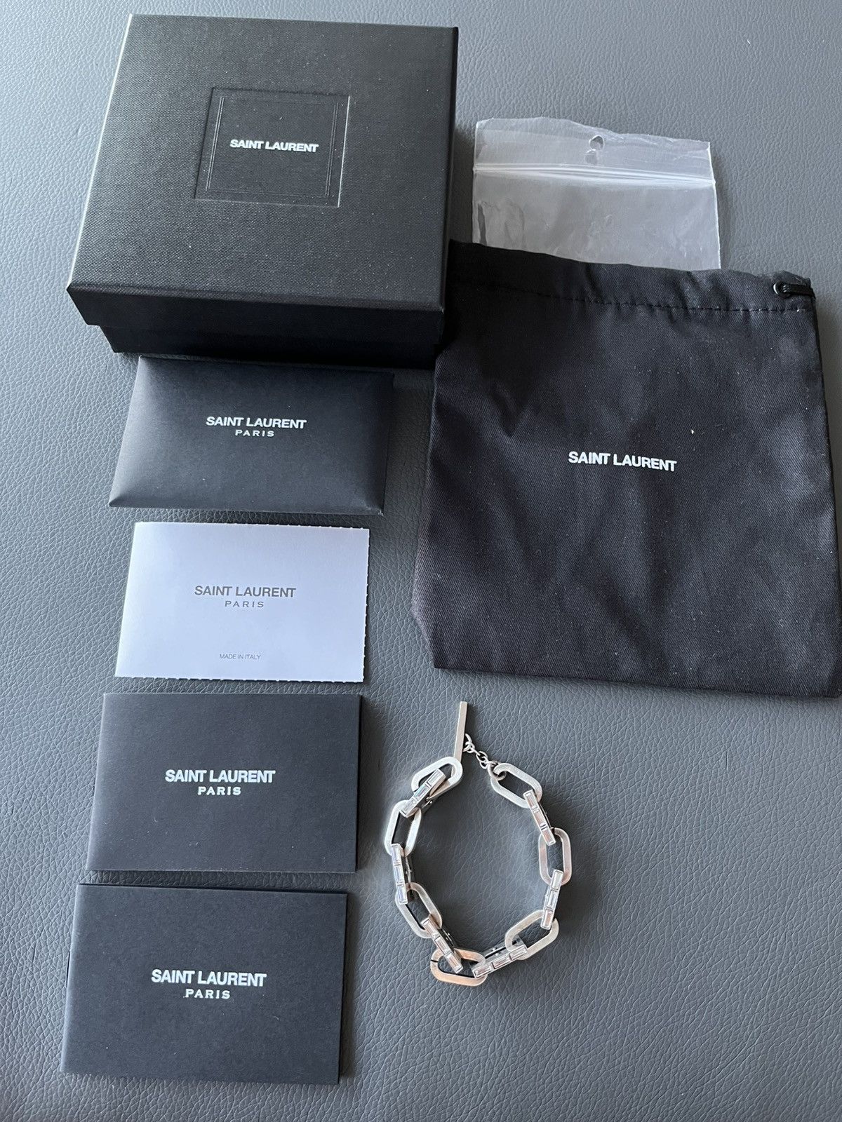 Saint Laurent Paris Saint Laurent Runway Brass Metal Distressed Punk Bracelet Size ONE SIZE - 14 Thumbnail