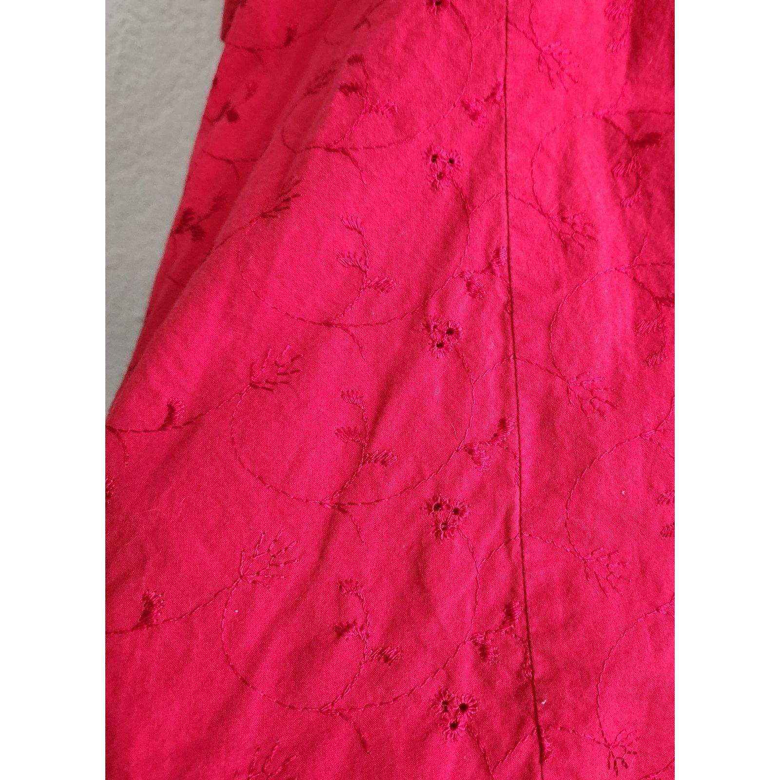 Other Bobbie Brooks Woman Red Eyelet Button Up Collard Top 22W 24W Size 3XL / US 20-22 - 2 Thumbnail