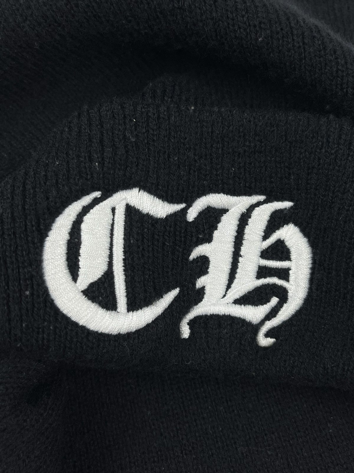 Chrome Hearts Chrome Hearts Vintage Embroidered CH Logo Beanie Black Size ONE SIZE - 3 Thumbnail