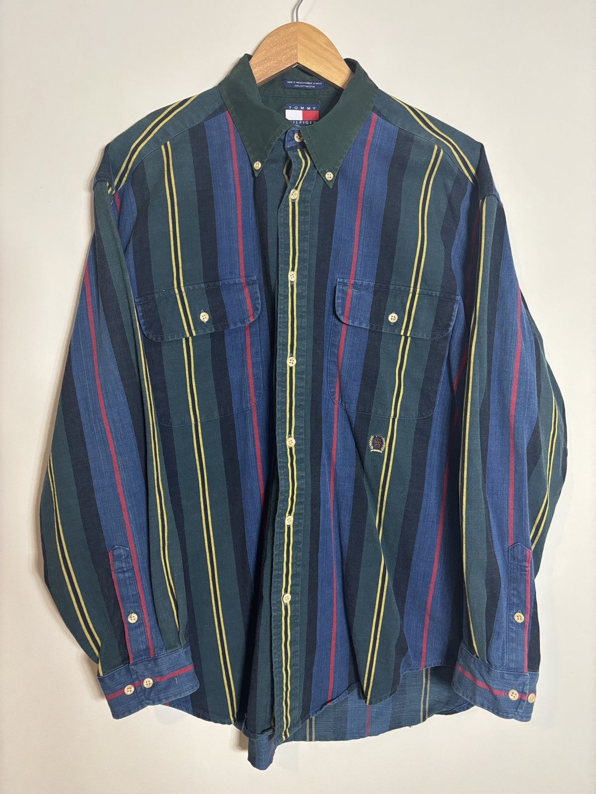 Tommy Hilfiger Vintage 90s Tommy Hilfiger Button Down Shirt Striped Preppy Size US M / EU 48-50 / 2 - 1 Thumbnail