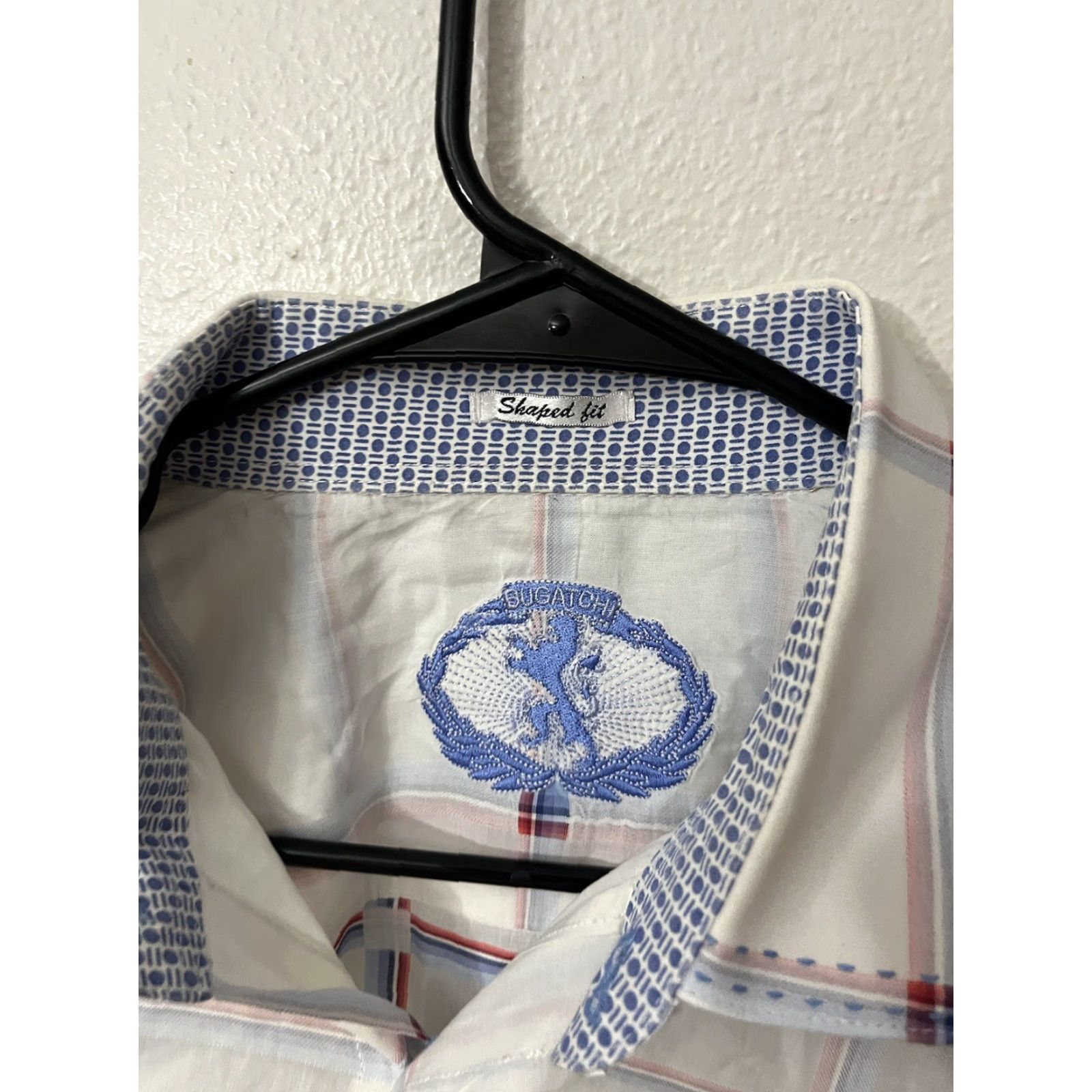 BUGATCHI Bugatchi Shirt Mens XLarge Shaped Fit White Plaid Date Business Casual Dad XL Size US XL / EU 56 / 4 - 2 Thumbnail