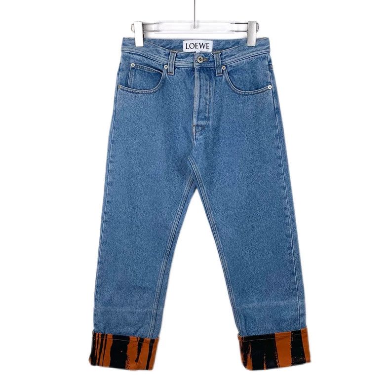 Loewe Loewe Blue wavy cotton denim casual trousers Size 31" - 1 Thumbnail