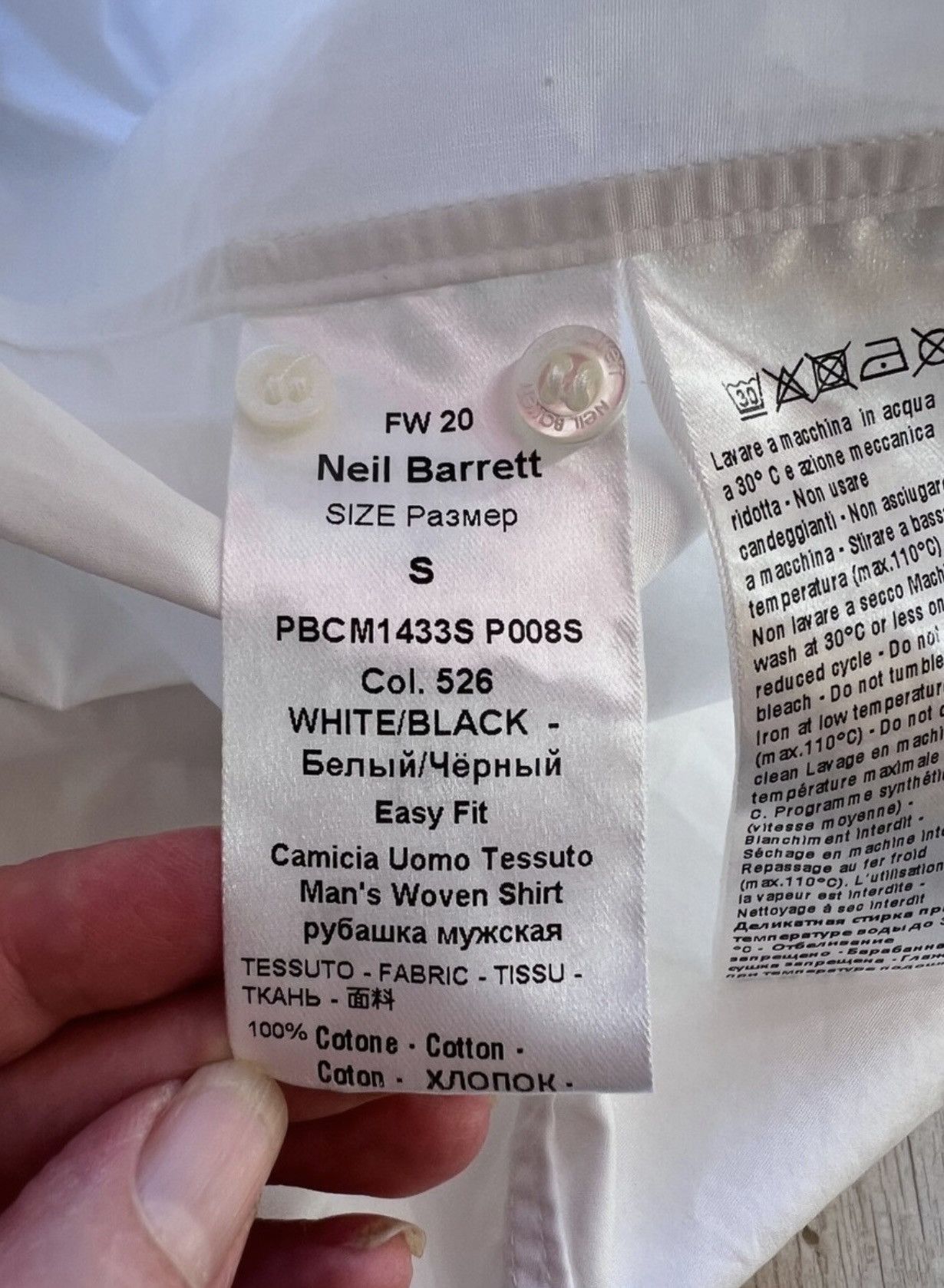 Neil Barrett Neil Barrett Lightning Logo Oversized Shirt – Size S Size US S / EU 44-46 / 1 - 13 Thumbnail