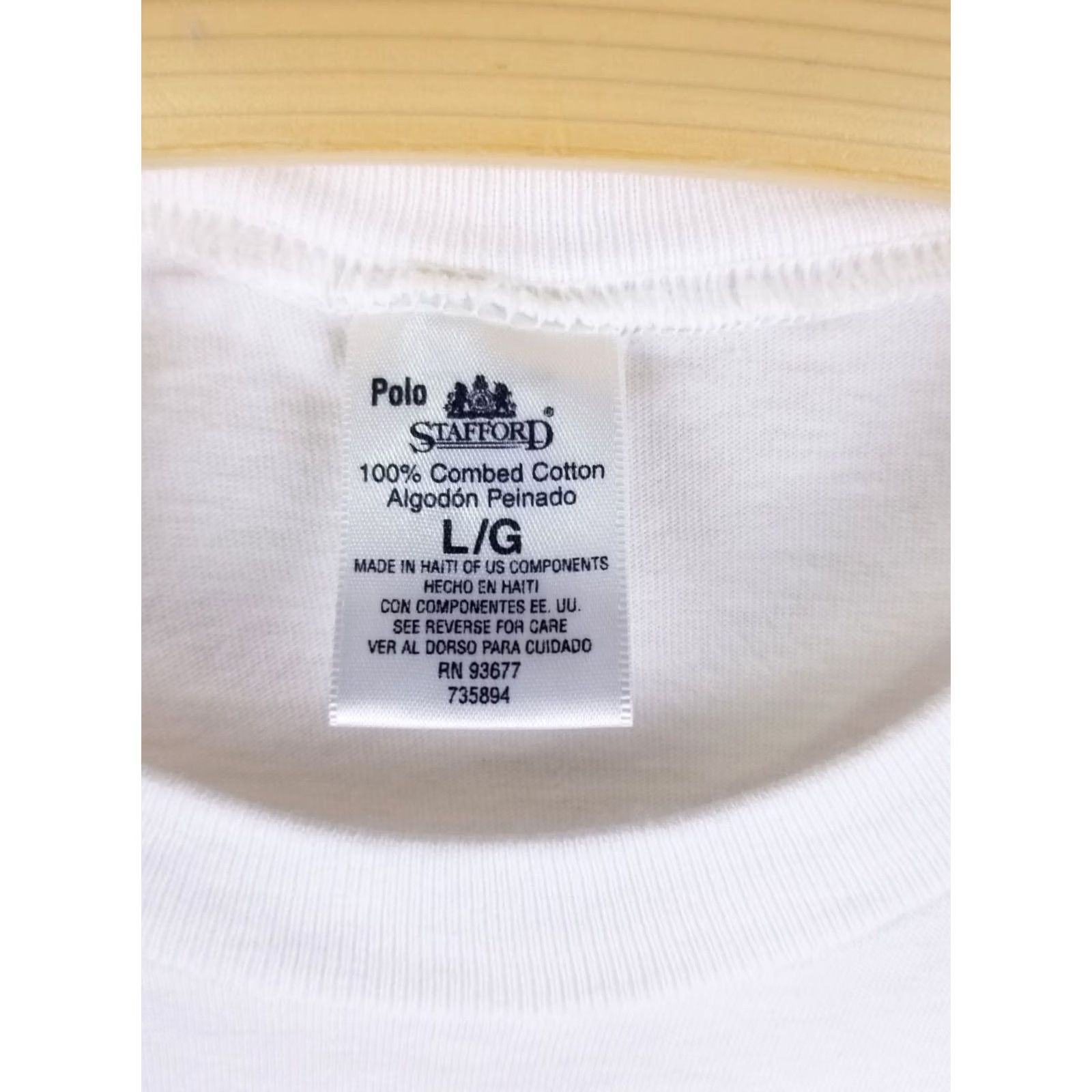 Stafford VINTAGE 90' STAFFORD JC PENNY WHITE SINGLE STITCH COTTON T-SHIRT SZ LARGE Mens Size US L / EU 52-54 / 3 - 2 Thumbnail