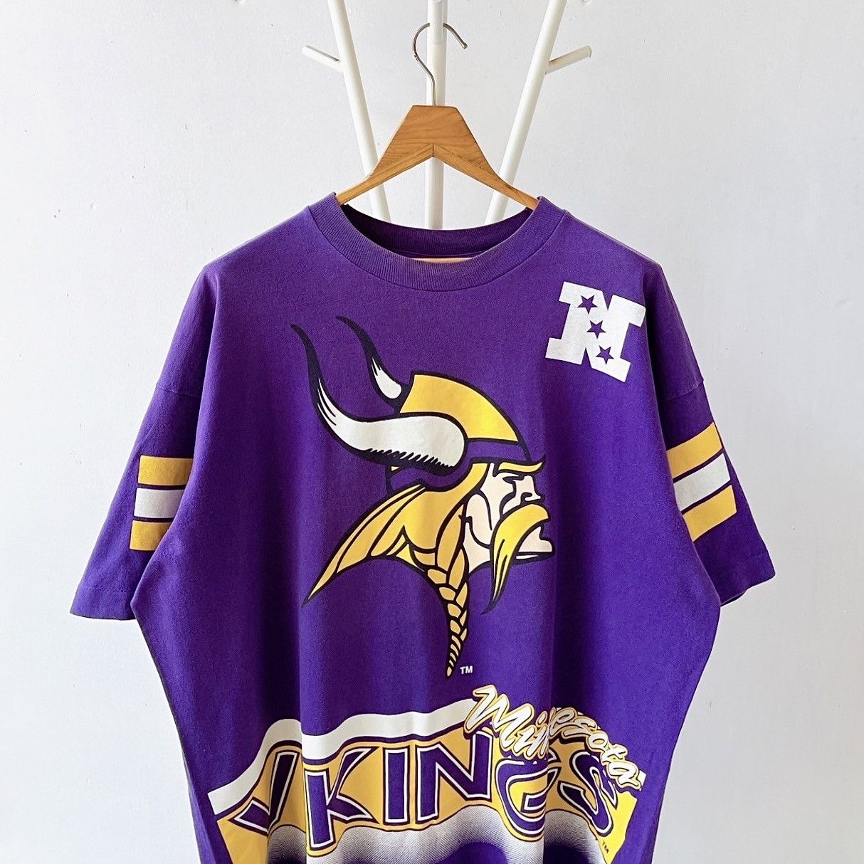 Salem Sportswear × Vintage 90s Minnesota Vikings NFL t-shirt/ XL Size US XL / EU 56 / 4 - 3 Thumbnail