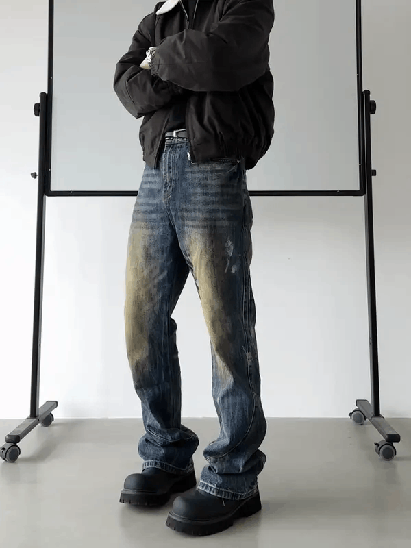 Jean Akiyama x Azumi Blue Washed Embroidered Wide Leg Jeans Size US 30 / EU 46 - 2 Thumbnail