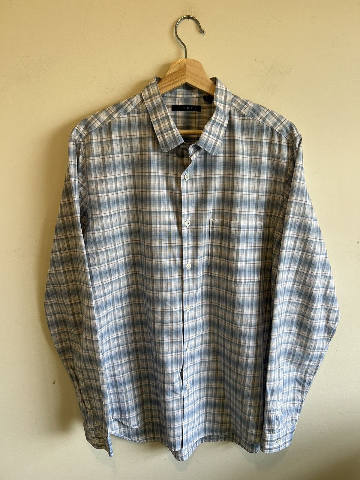 Theory Theory Dress Shirt - White / Blue L - Great Condition Size US L / EU 52-54 / 3 - 1 Thumbnail