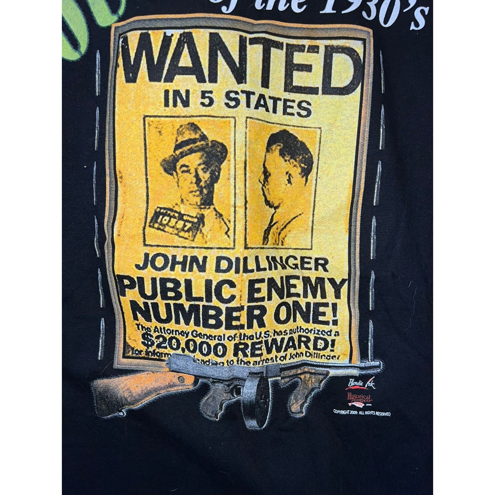 Gildan Public Enemy Number One Shirt 2009 John Dillinger Movie Tee Size US S / EU 44-46 / 1 - 6 Thumbnail