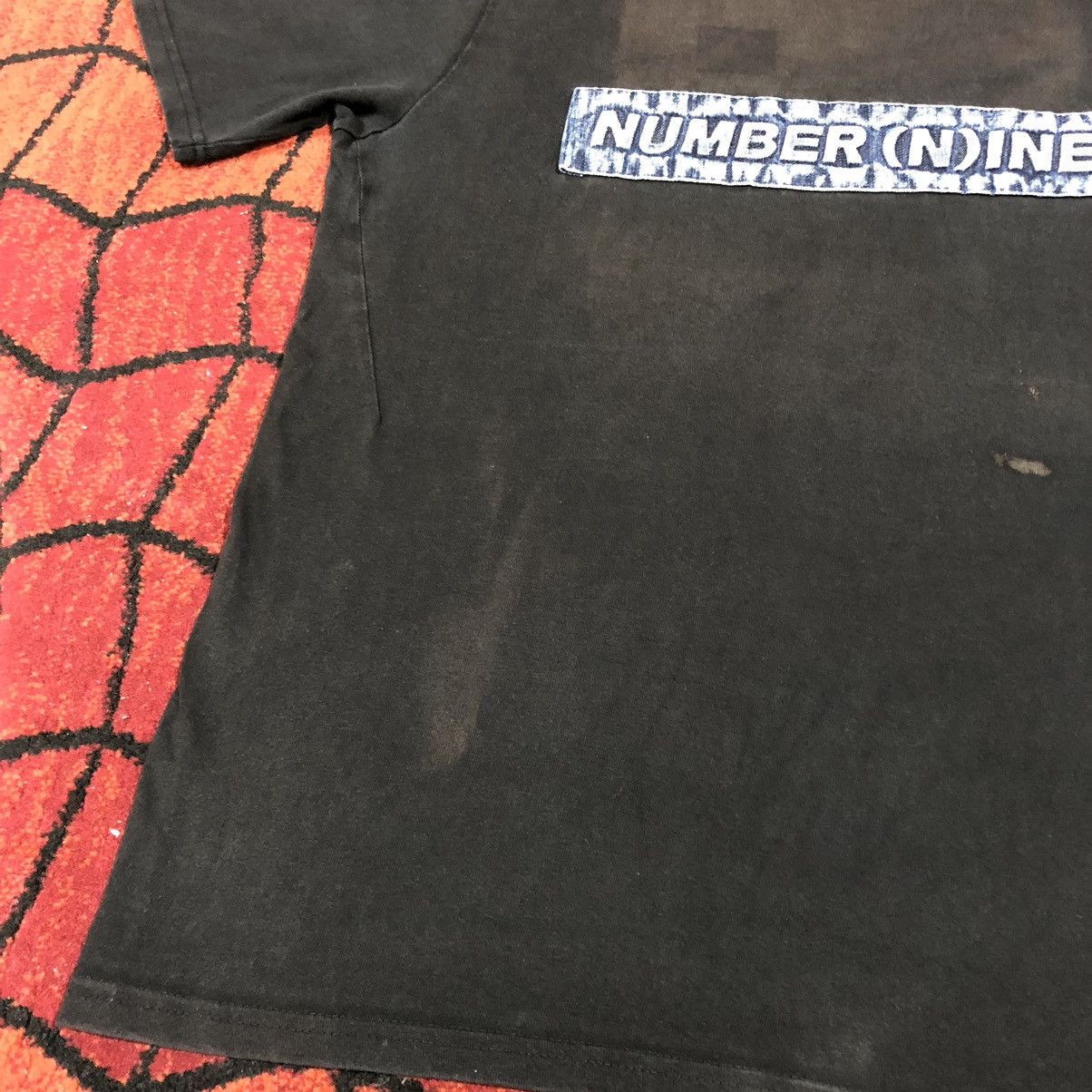 Number (N)ine Vintage NUMBER (N)INE Patch Denim Logo Rare T Shirt Size US L / EU 52-54 / 3 - 9 Thumbnail