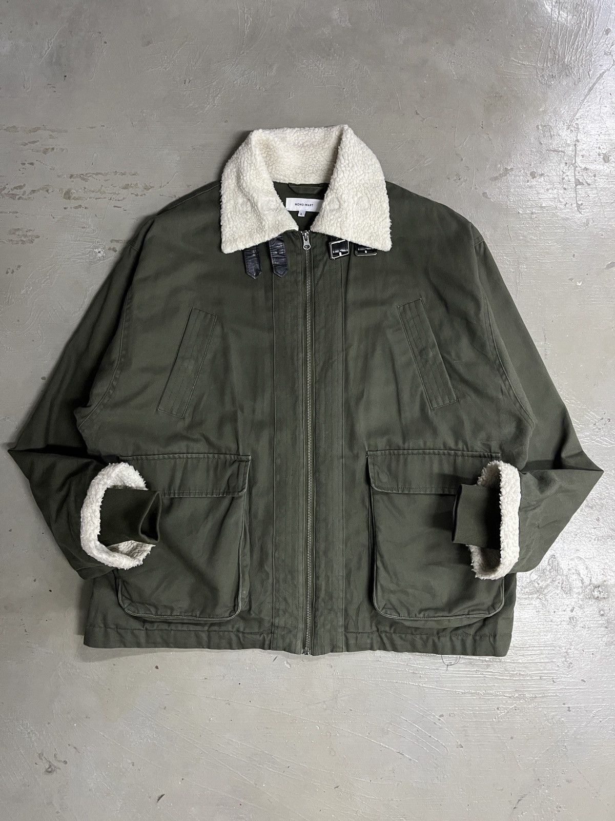 Vintage MonoMart Japan Acne Studios Style Military Shearling Jacket Size US L / EU 52-54 / 3 - 4 Thumbnail