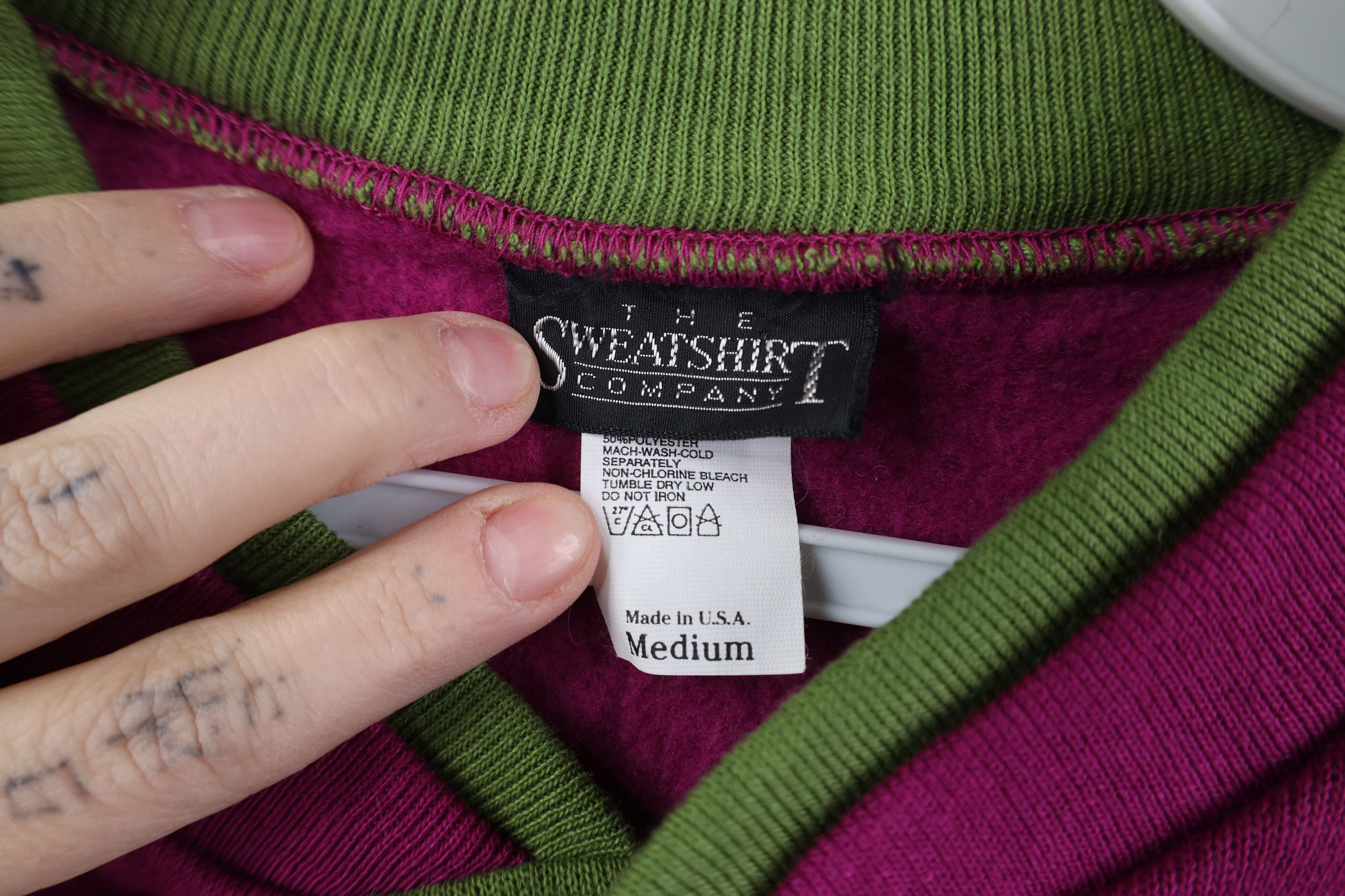 Vintage Vintage 90s Streetwear Blank Henley Sweatshirt Purple USA Size US M / EU 48-50 / 2 - 5 Thumbnail