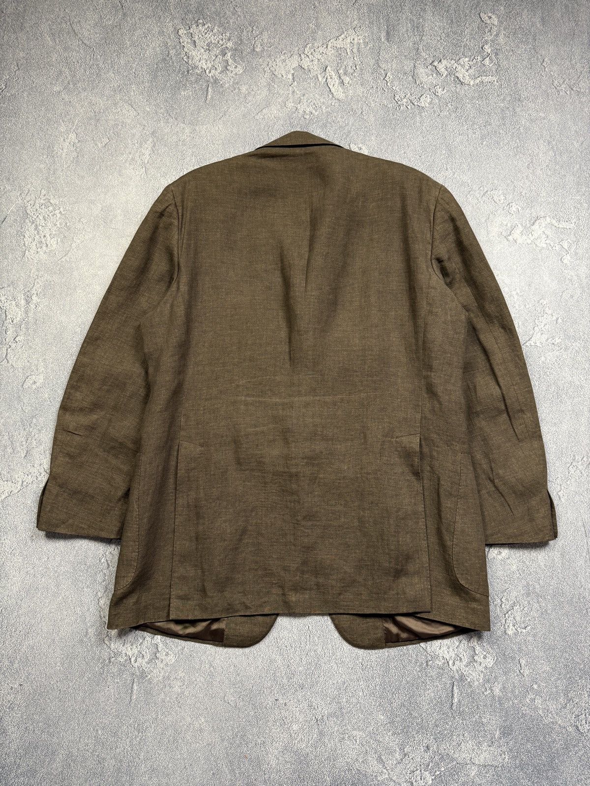 Lardini Size 54 Regular Brown Linen Double Breasted Luxury Suit Size 54R - 3 Thumbnail
