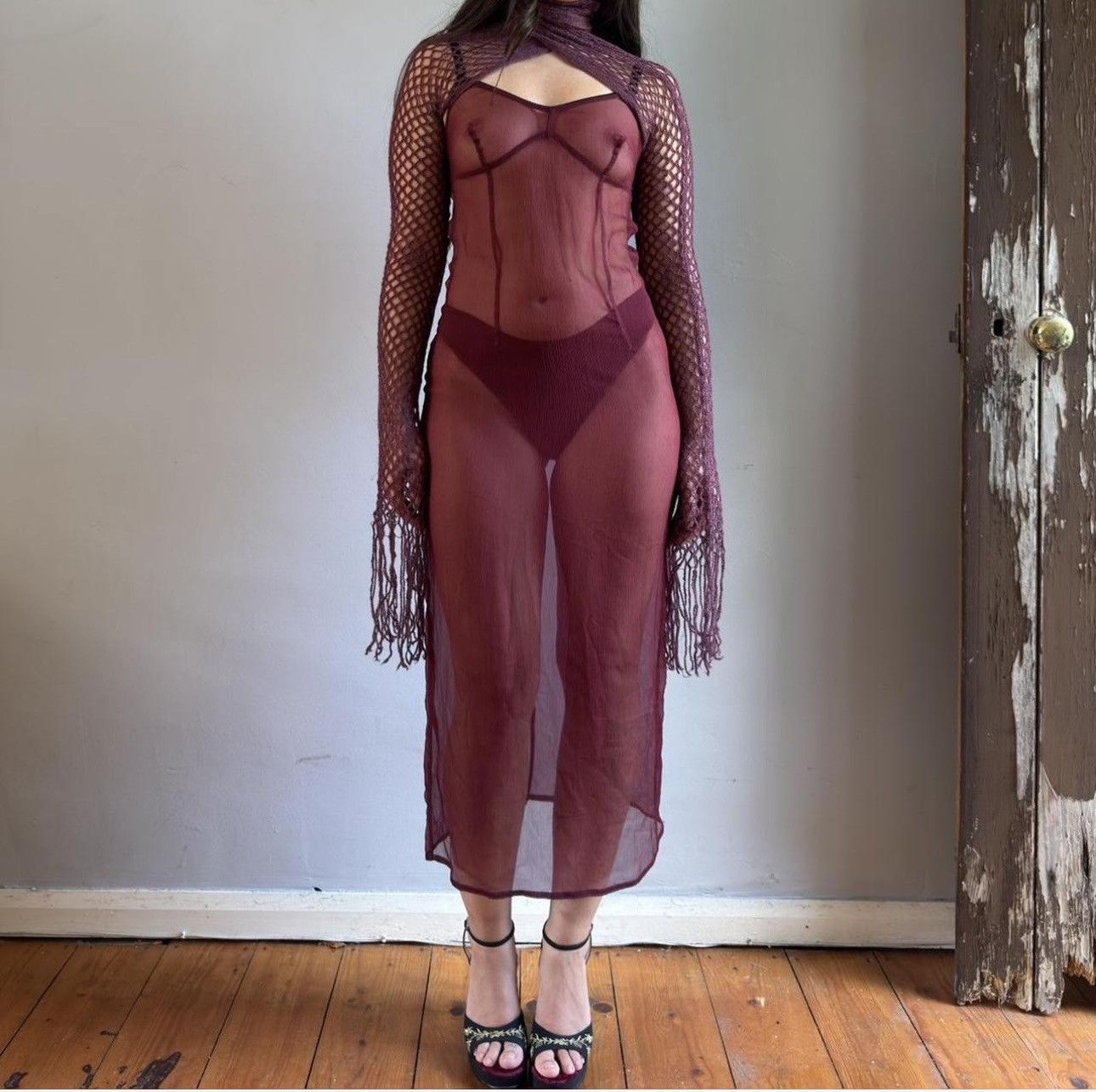 Dolce & Gabbana Dolce&Gabbana vintage silk bordeaux dress size S Size S / US 4 / IT 40 - 8 Thumbnail