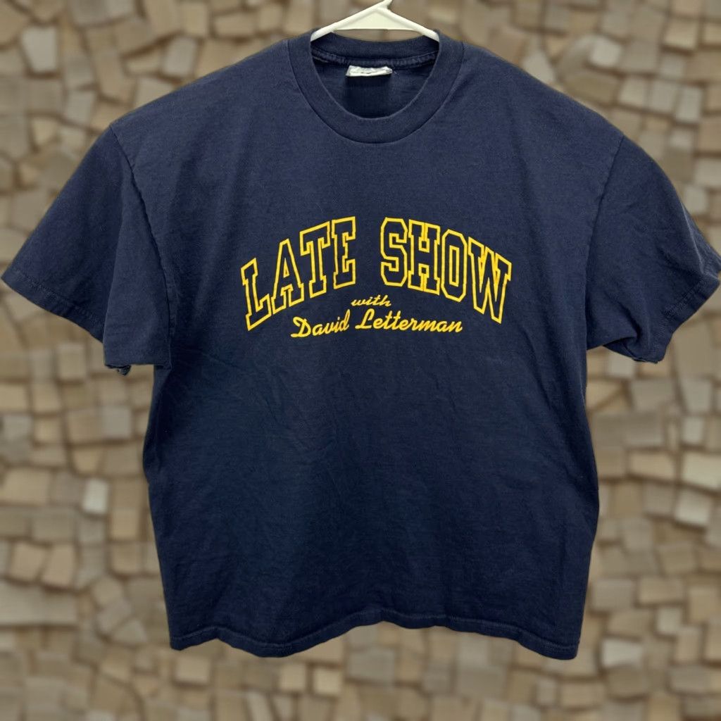 Lee VINTAGE Lee Sport T-Shirt XL Navy Blue David Letterman Late Show Pop Culture Men Shirt Size US XL / EU 56 / 4 - 1 Thumbnail