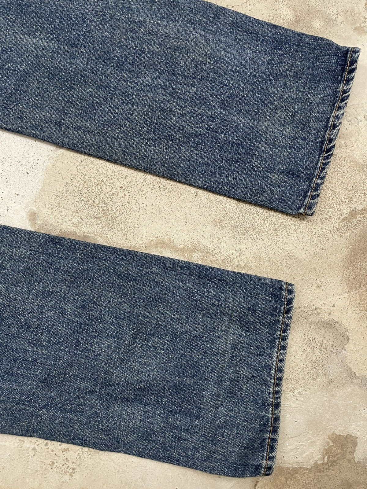 Japanese Brand Heart Jeans Buckle Back Fold Denim Whisker Size US 29 - 14 Thumbnail