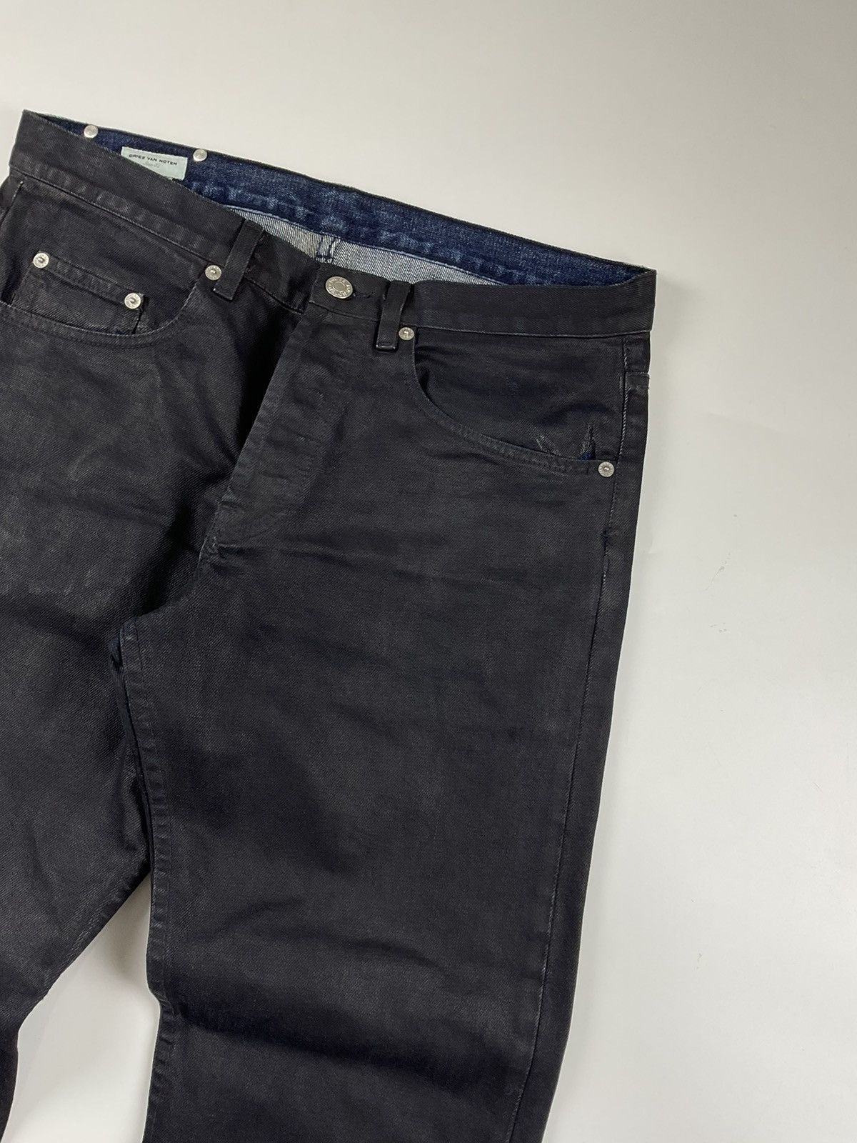 Dries Van Noten Dries Van Noten Waxed Denim Pants Size US 32 / EU 48 - 3 Thumbnail