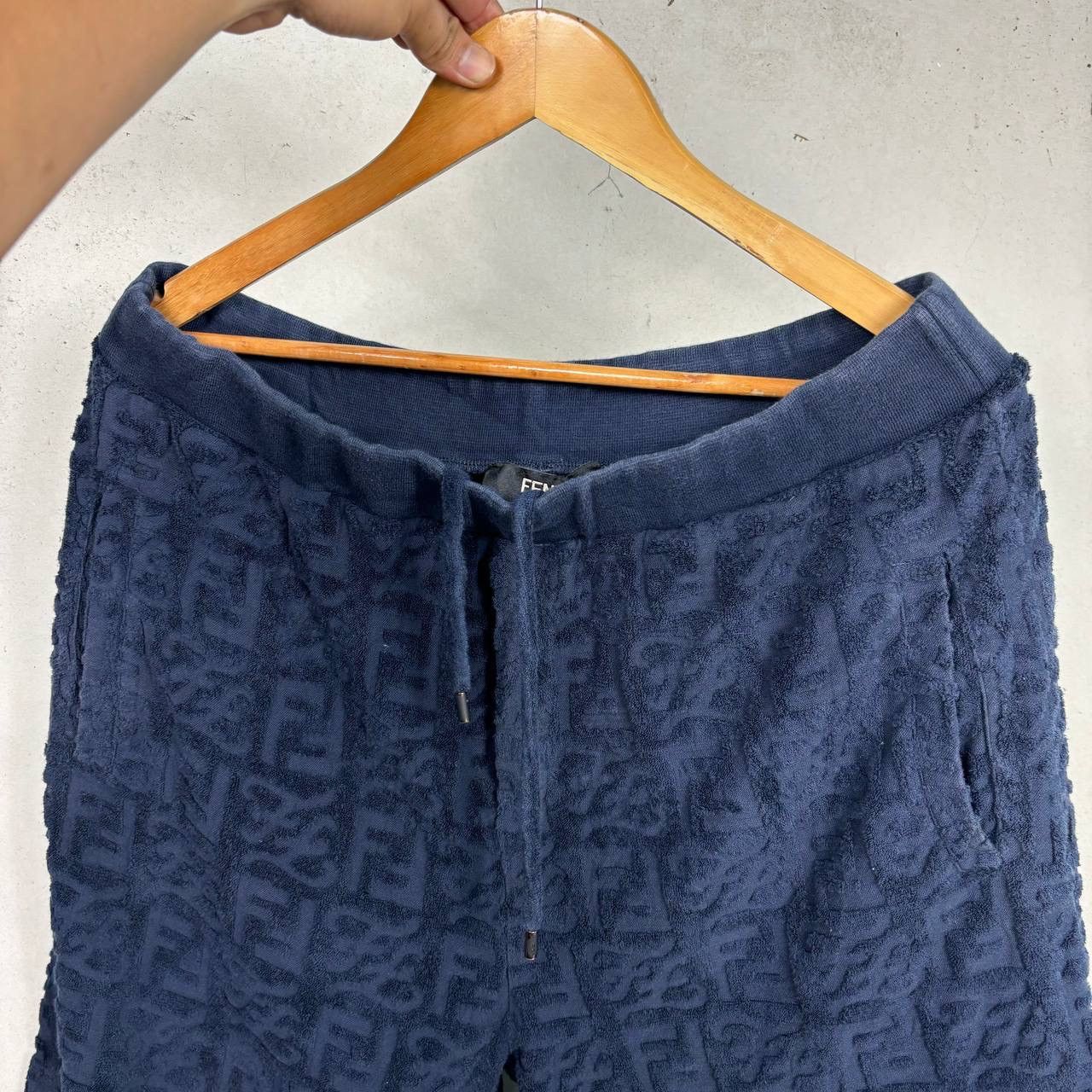 Fendi Fendi FF Monogram Terry Cloth Shorts Navy Blue 54 Size US 34 / EU 50 - 8 Thumbnail