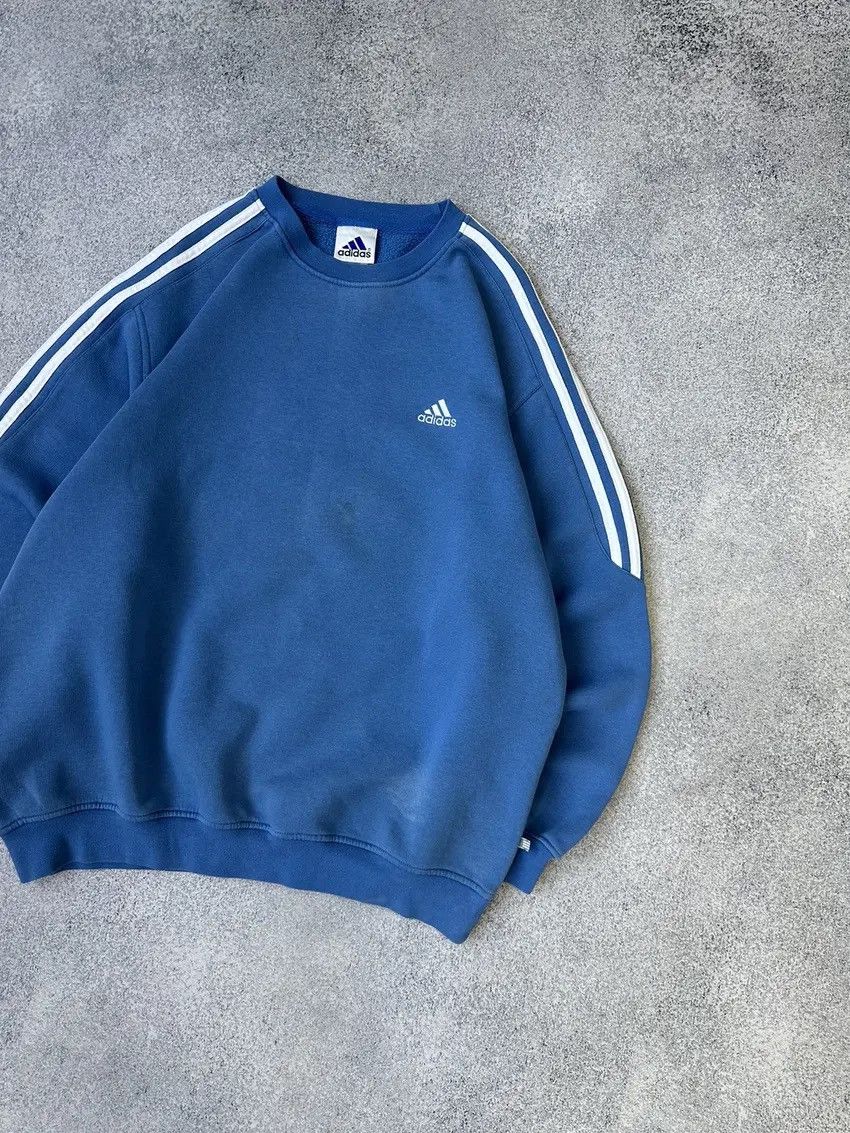 Adidas × Vintage Vintage Adidas 90s Blue Crewneck Sweatshirt Size US M / EU 48-50 / 2 - 4 Thumbnail