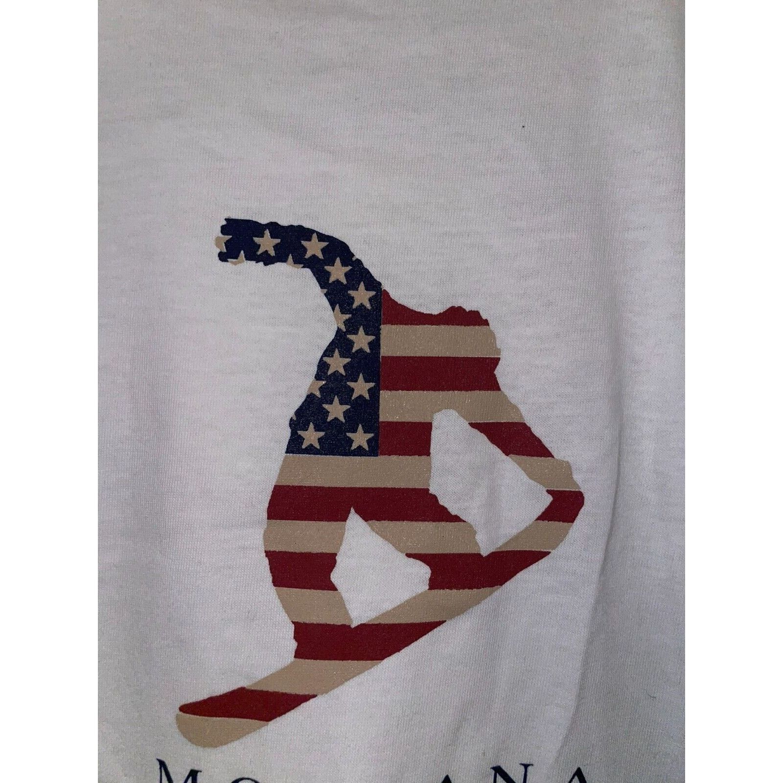 Jerzees Montana Snowboarding Shirt Patrotic Graphic White L TeeY2K Size US L / EU 52-54 / 3 - 3 Thumbnail