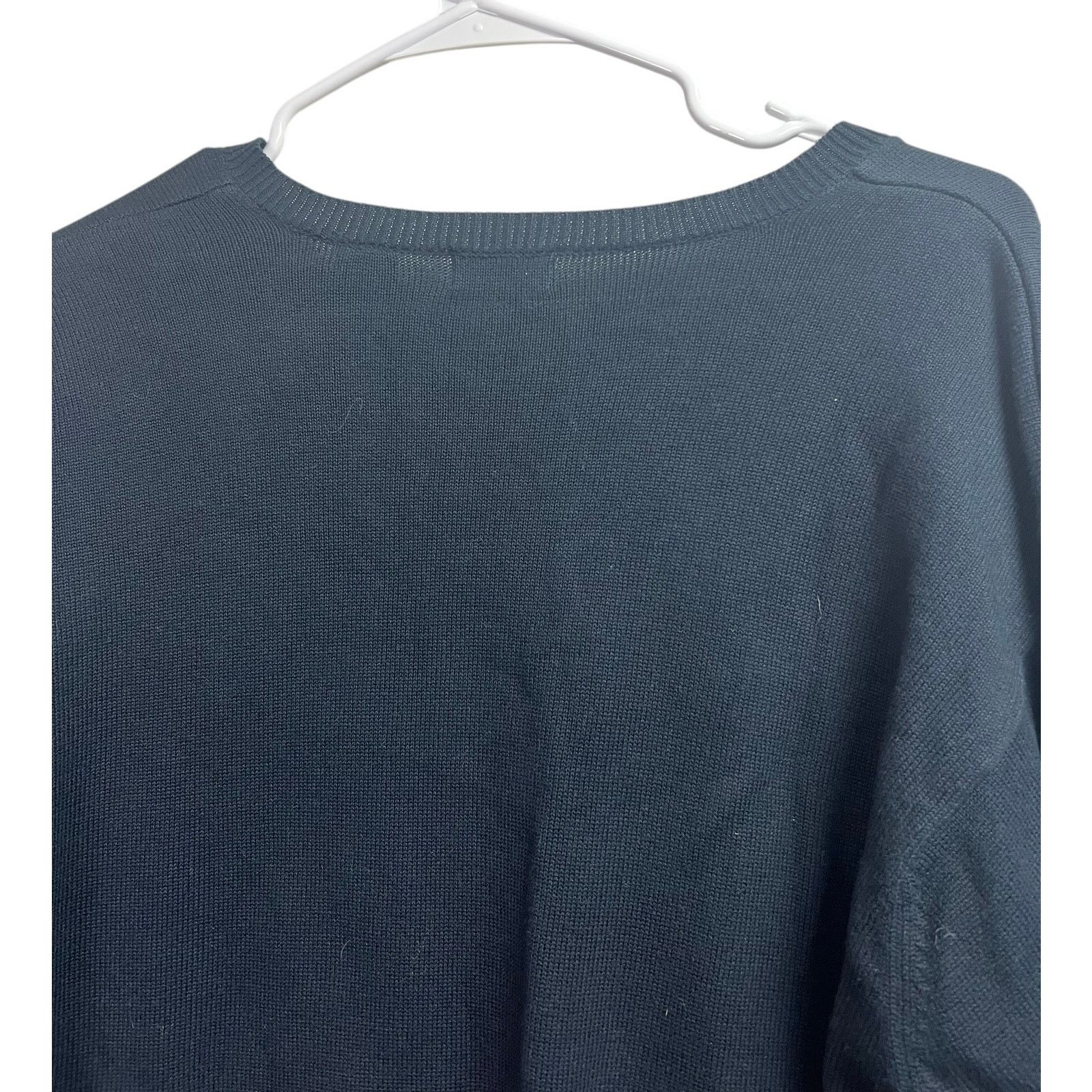 Izod IZOD Men's V-Neck Sweater Navy Blue Large Cotton Size US L / EU 52-54 / 3 - 9 Thumbnail