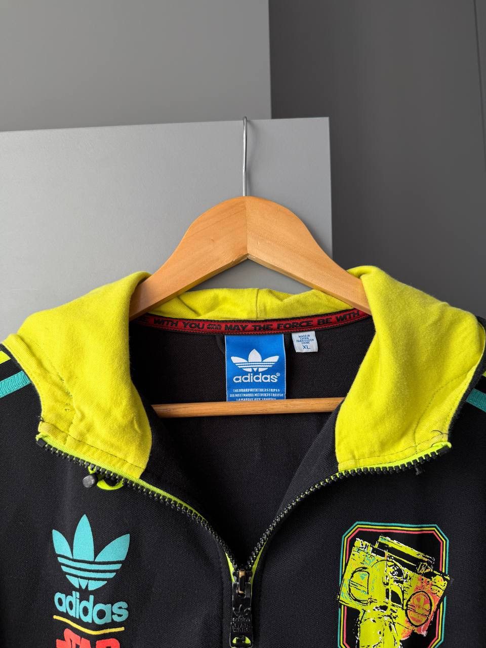 Adidas Vintage Adidas Star Wars Zip Hoodie Track Jacket Streetwear Size US XL / EU 56 / 4 - 2 Thumbnail