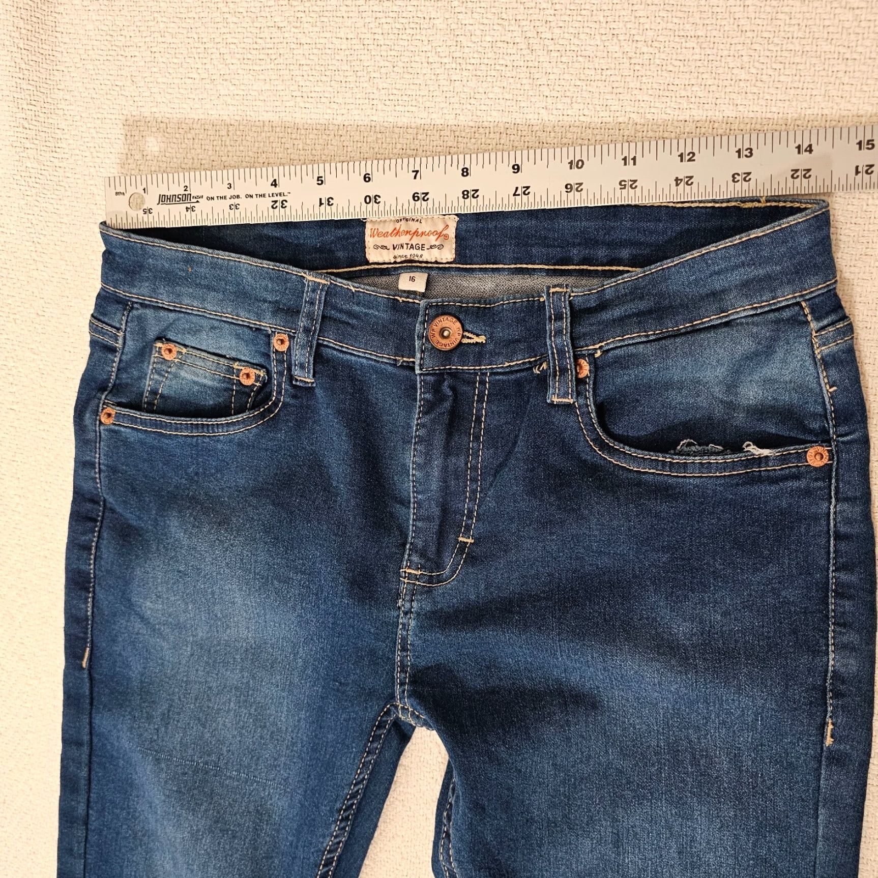 Weatherproof Weatherproof Slim Straight Jeans Women's Size 16 Blue Denim 5-Pocket Stretch Medium Wash Classic Size 38" / US 16 / IT 52 - 5 Thumbnail