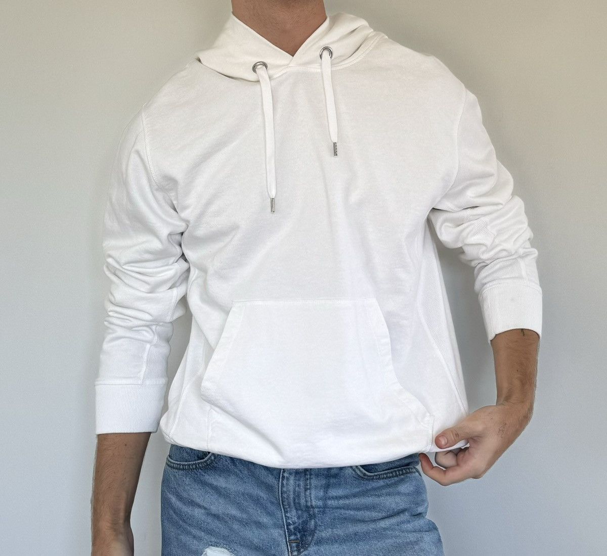 NEW Helmut Lang Boxy White Hoodie