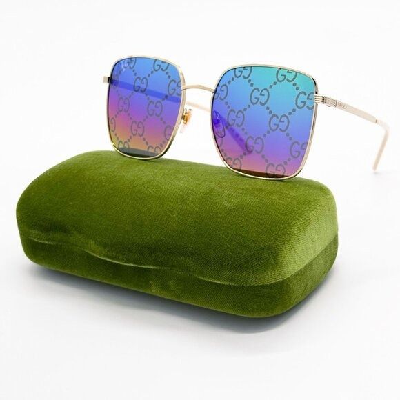 Gucci NEW GUCCI SUNGLASSES GG0802S 004 GOLD WOMEN EYEWEAR GUCCI Size ONE SIZE - 1 Thumbnail
