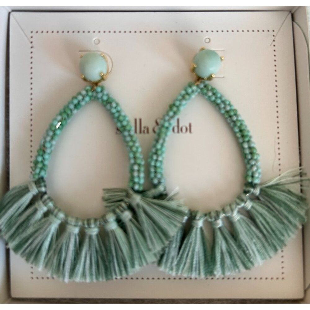 Other Stella and Dot Anne Fringe Earrings in Mint Size ONE SIZE - 3 Thumbnail