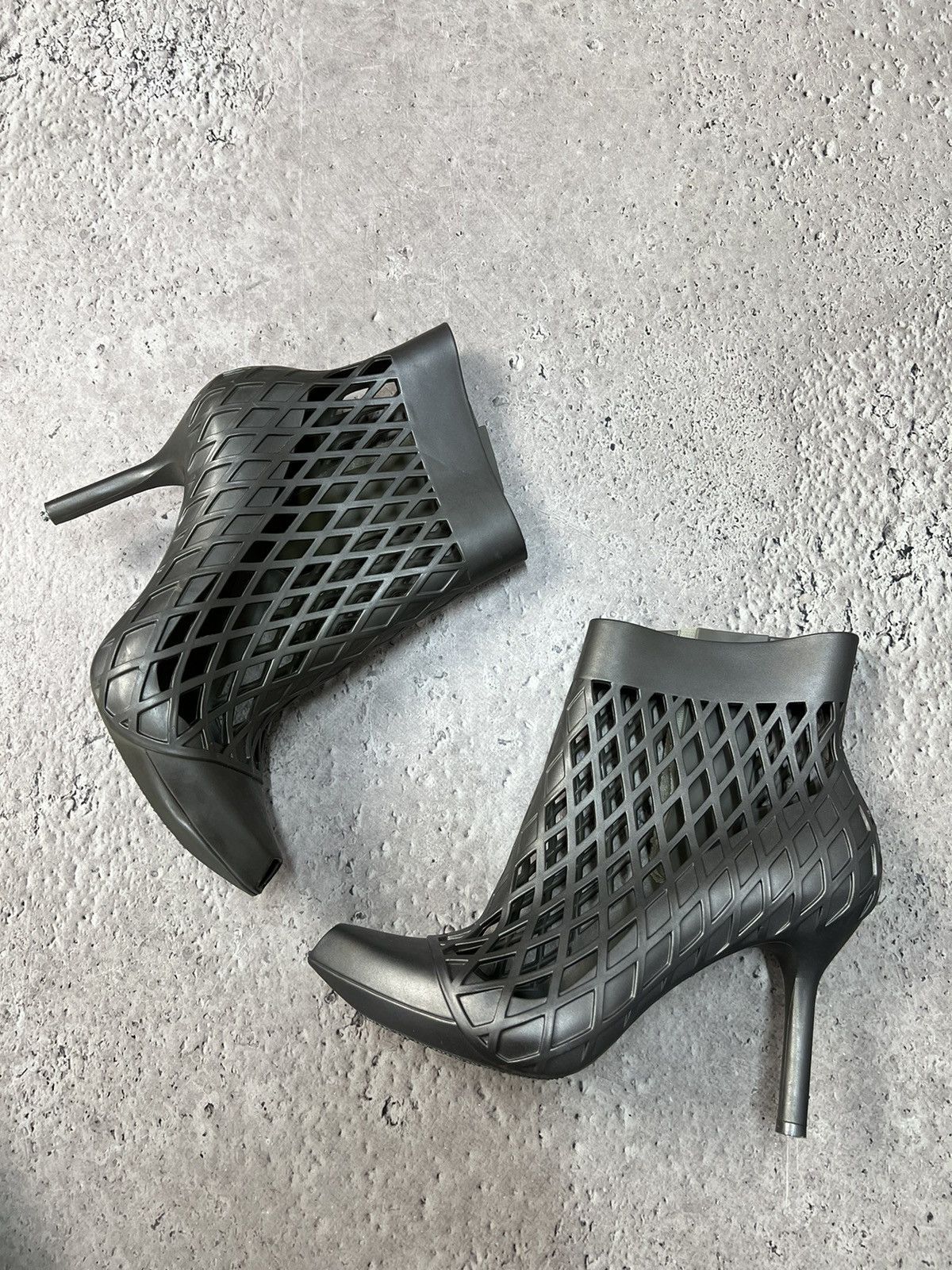 Jean Paul Gaultier X Melissa Rubber Heel Shoes Boots 41 Size in Grey, Women's