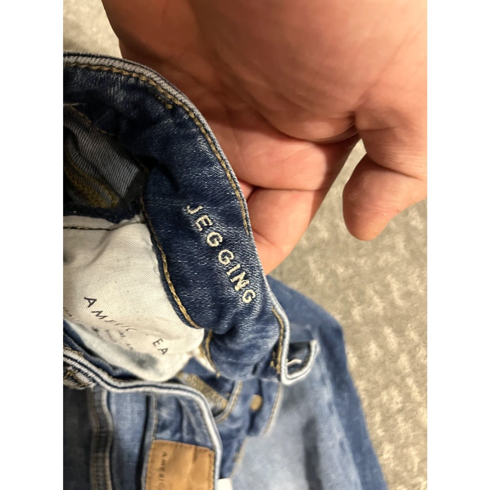 American Eagle Outfitters VINTAGE American Eagle Outfitters Blue Low Rise Jegging Pants Women Size 2 Stretch Denim 90s Size 26" / US 2 / IT 38 - 6 Thumbnail