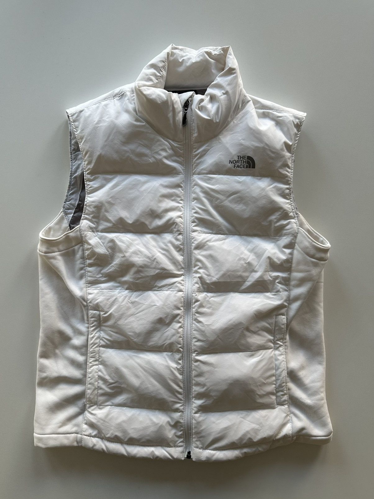image of The North Face White Puffer Vest, Women's (Size Large)