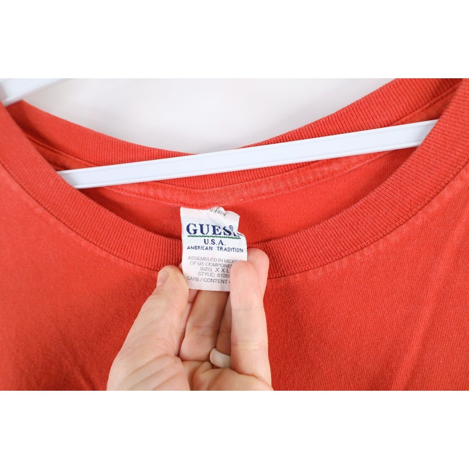 Guess Vintage 90s Guess Center Logo Short Sleeve T-Shirt Size US XXL / EU 58 / 5 - 6 Thumbnail
