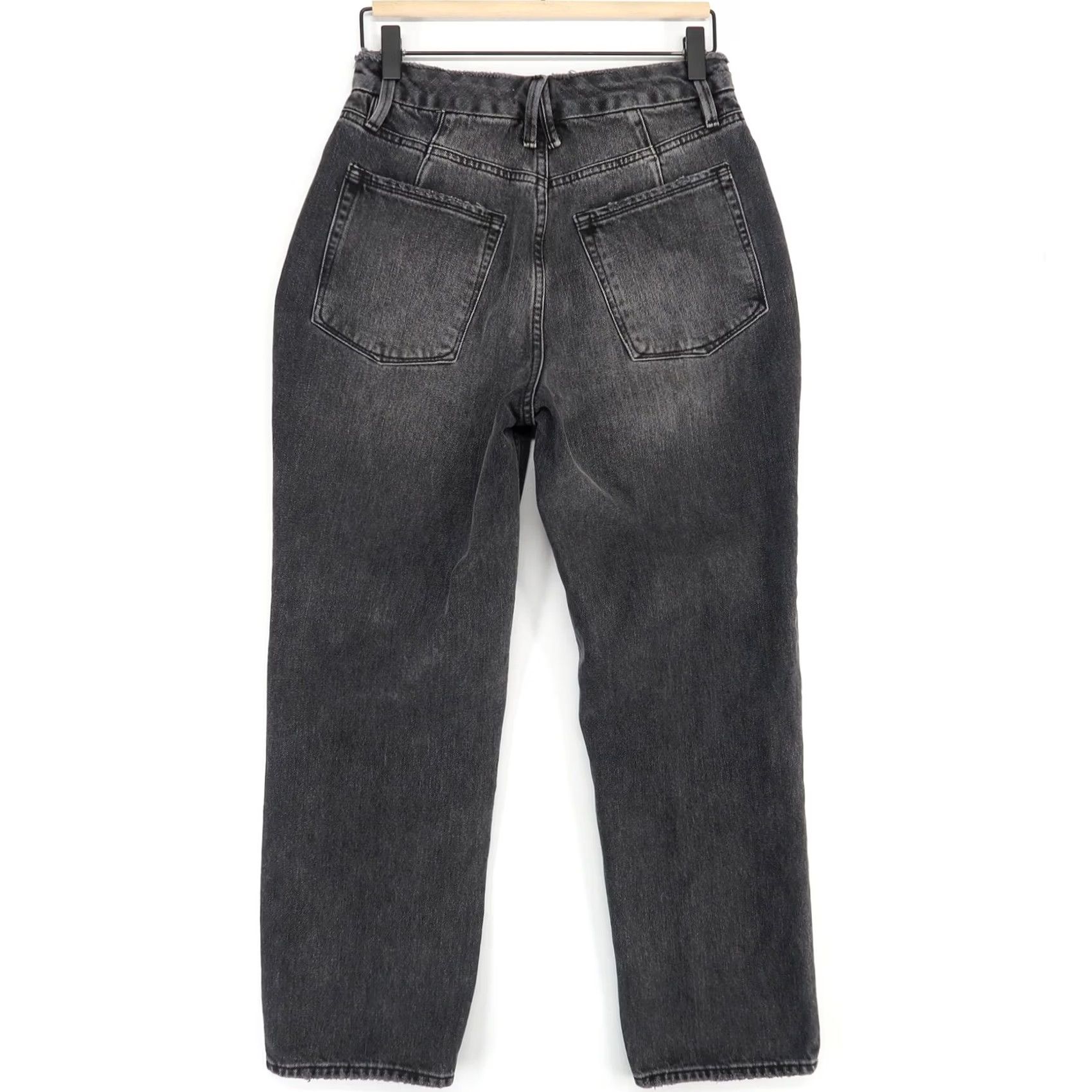 Good American Good American Good Heritage Jeans Womens 4/27 Black Icon Straight Leg High Rise Size 27" / US 4 / IT 40 - 3 Thumbnail