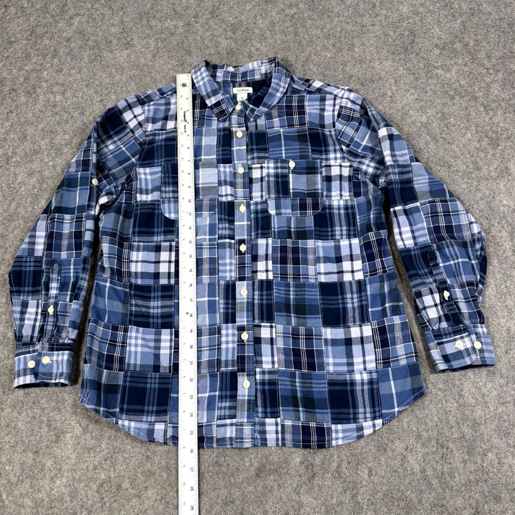 Vintage LL Bean Quilted Patches Button-Up Long Sleeve Shirt Blue Women's Size Medium Size M / US 6-8 / IT 42-44 - 7 Thumbnail