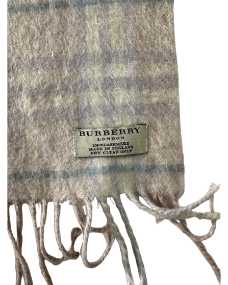 Burberry Burberry Vintage Unisex Scarf Beige 100% Cashmere Size ONE SIZE - 3 Thumbnail