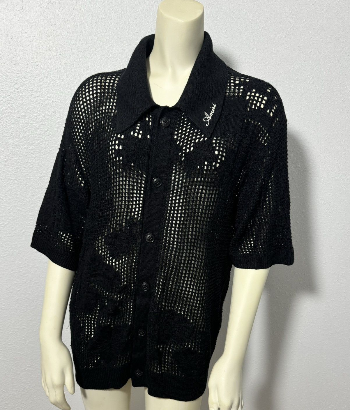 Amiri EUC Amiri Floral Mesh Crochet Button Down Top Size US M / EU 48-50 / 2 - 1 Thumbnail
