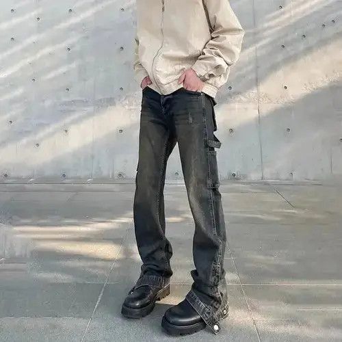 Japanese Brand Y2k Flared Trousers Vintage Multi-pocket High Street Denim Size US 32 / EU 48 - 4 Thumbnail