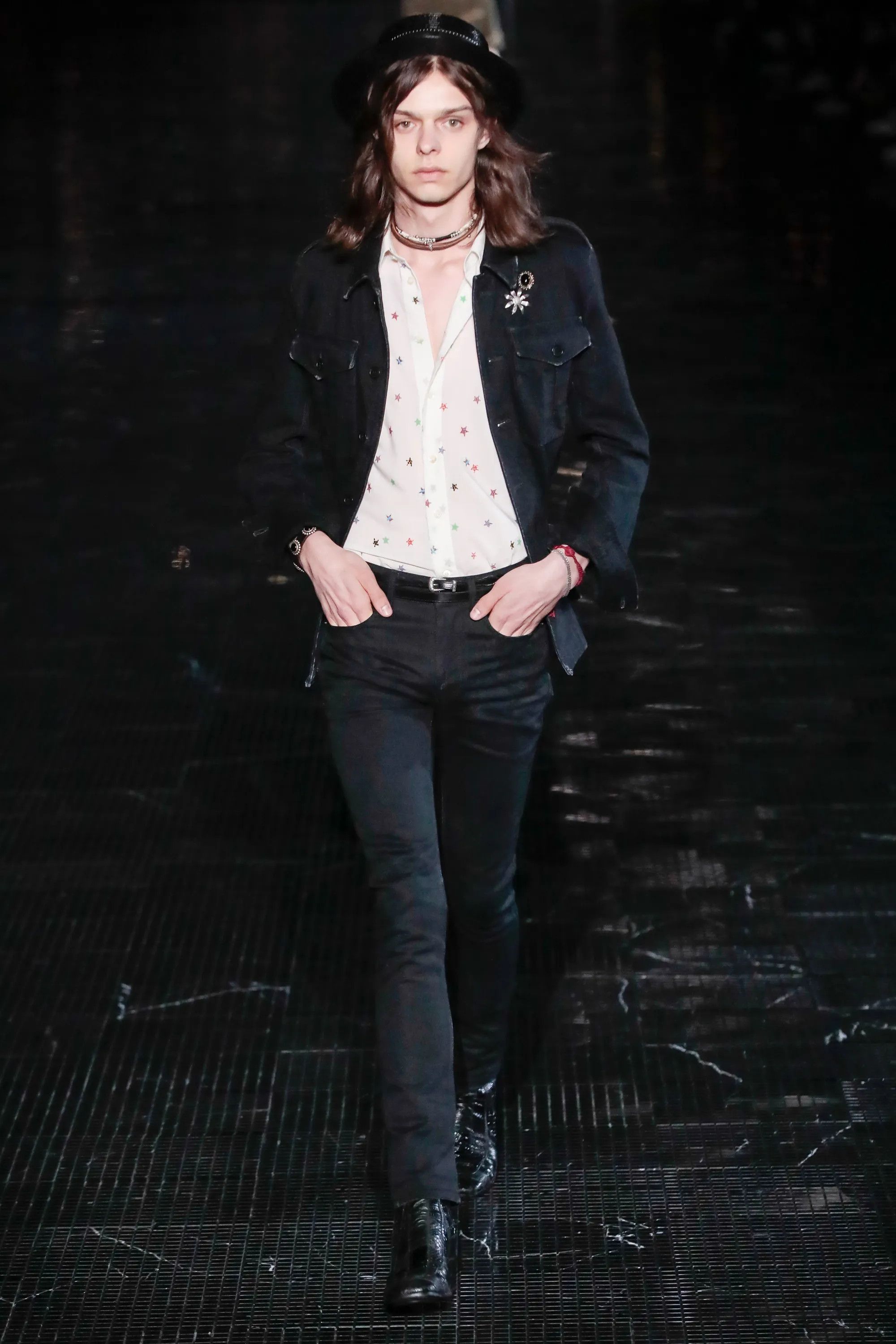 Saint Laurent Paris SS19 Saint Laurent Raw Hem Stars Shirt Size US XS / EU 42 / 0 - 1 Thumbnail