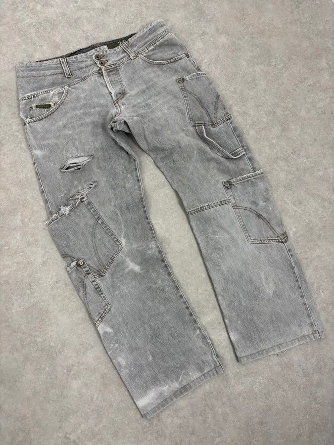 Dolce & Gabbana AW2004 Dolce & Gabbana Grey Distressed Multipocket Denim Jeans Size US 34 / EU 50 - 5 Thumbnail
